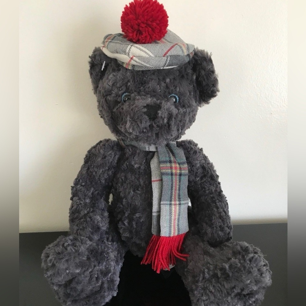 Hudsons Bay Company Vintage Teddy Bear Canada Tartan Beret Hat & Scarf 2015